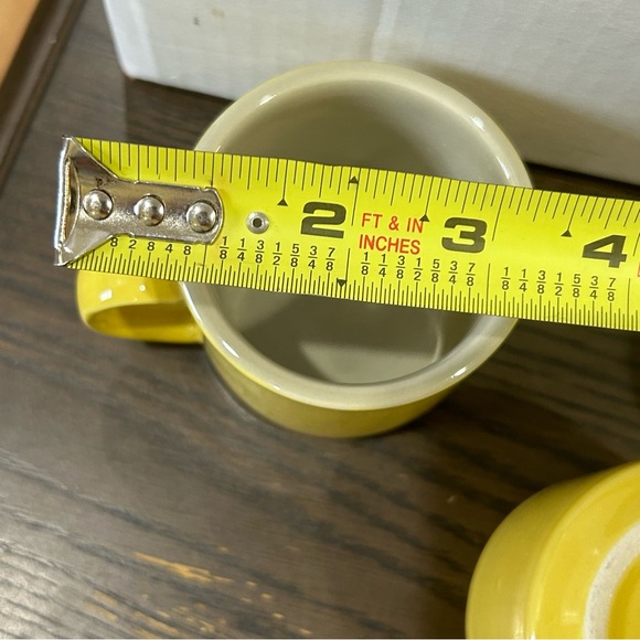 Treasure Chest Vancouver ovenware stoneware espresso mugs coffee set 4 yellow - Picture 5 of 11